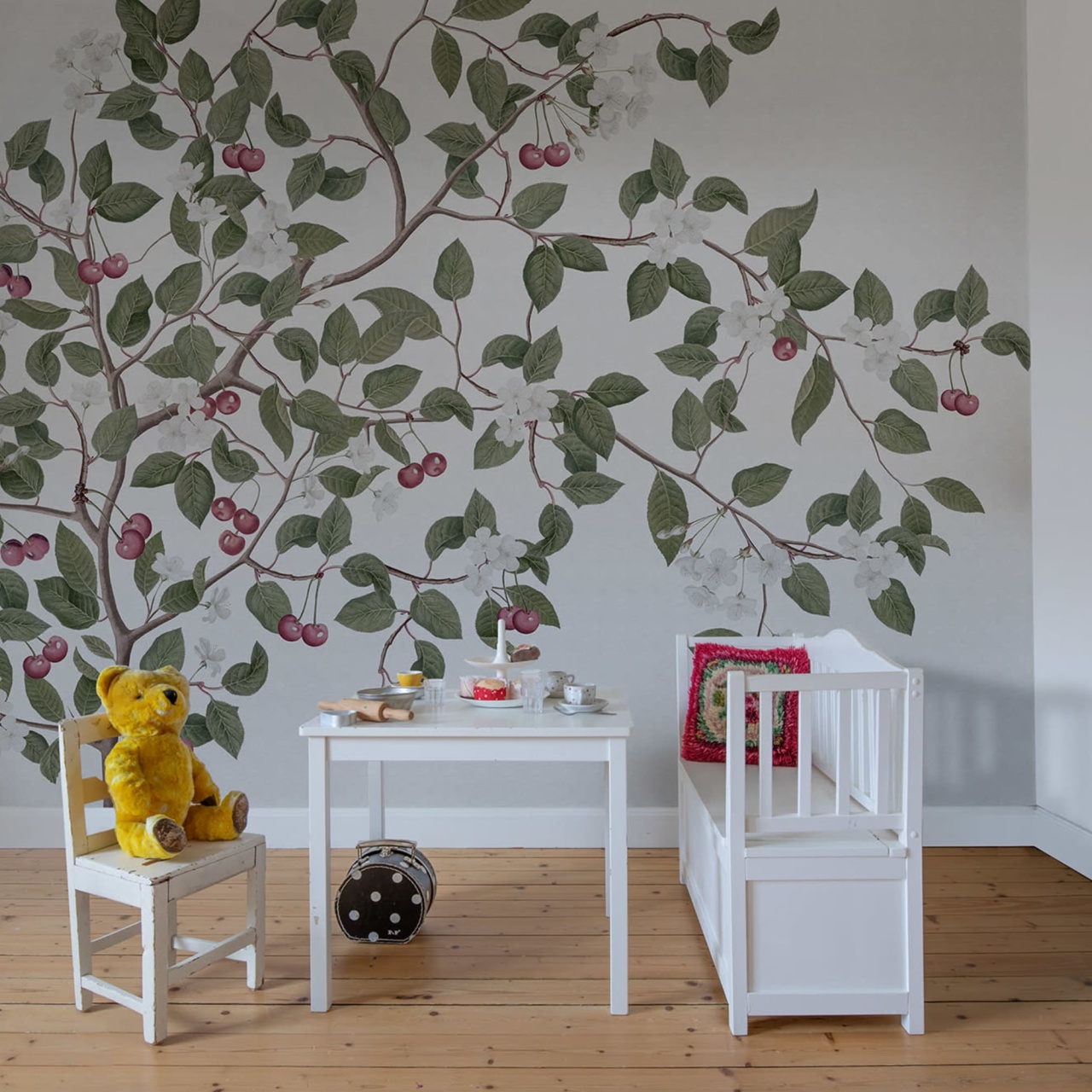 Fototapet, Cherries, White, Rebel Walls - 3