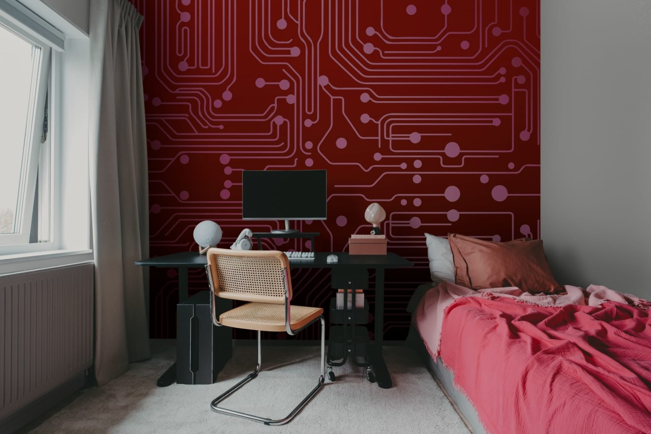 Fototapet, Circuit Board, Red, Rebel Walls