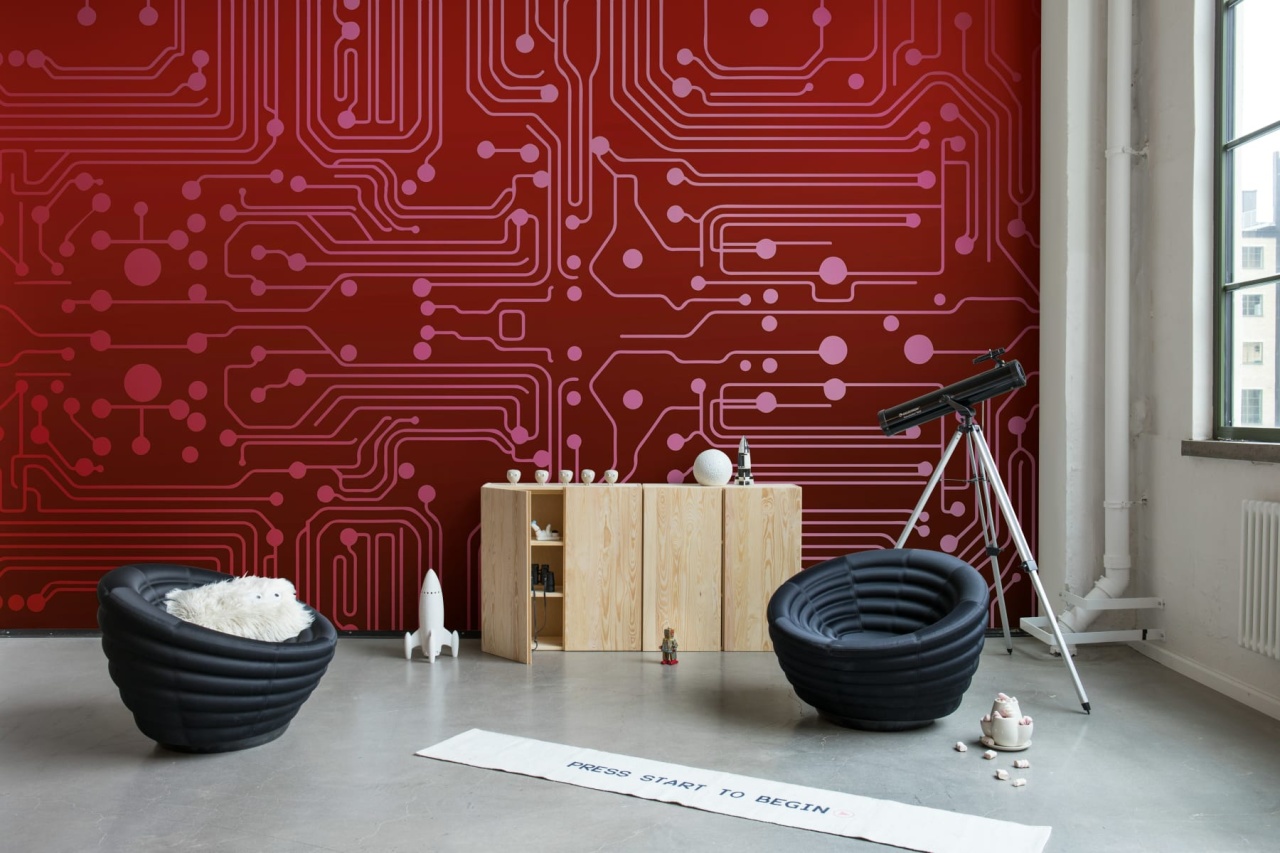 Fototapet, Circuit Board, Red, Rebel Walls - 3