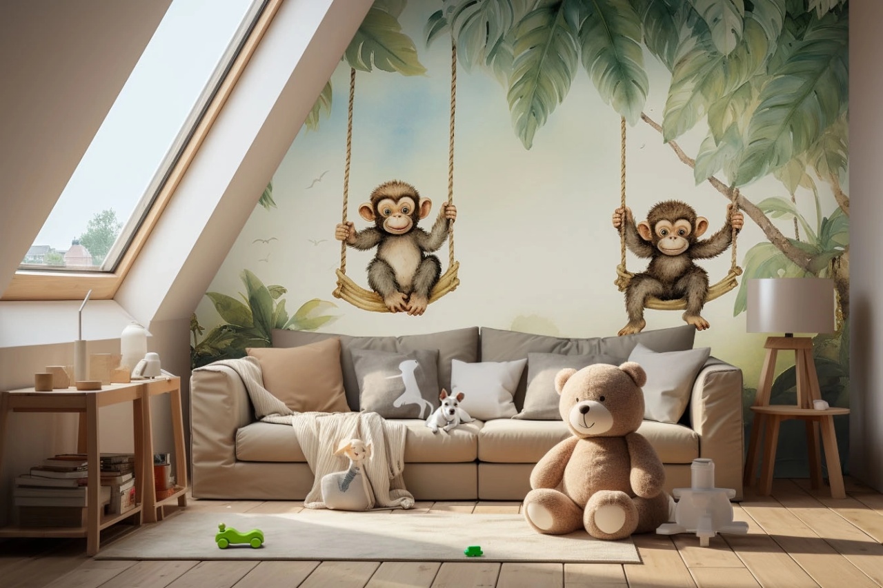 Fototapet copii, Funny monkeys 011