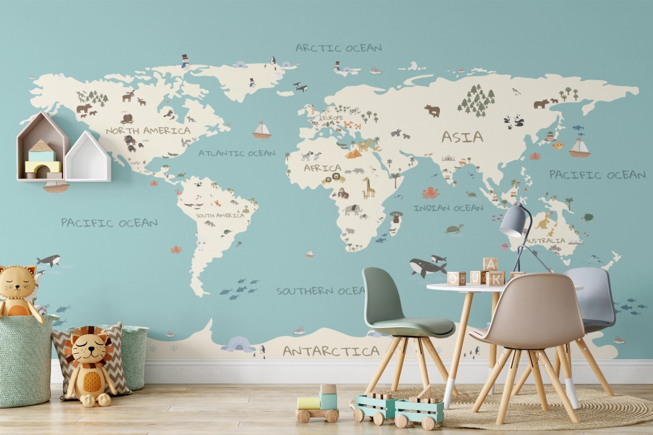 Fototapet copii, World Map 006