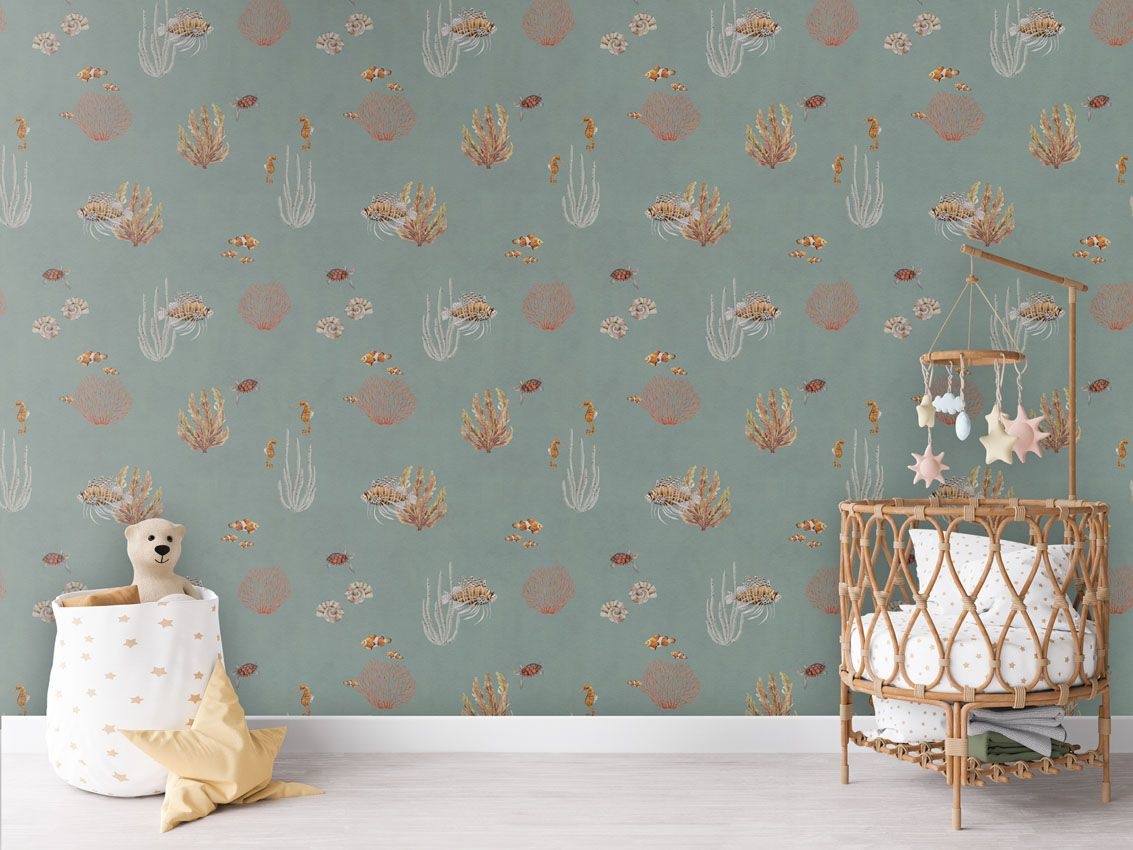 Fototapet Coral Garden - Blue, Kikki Belle - 3