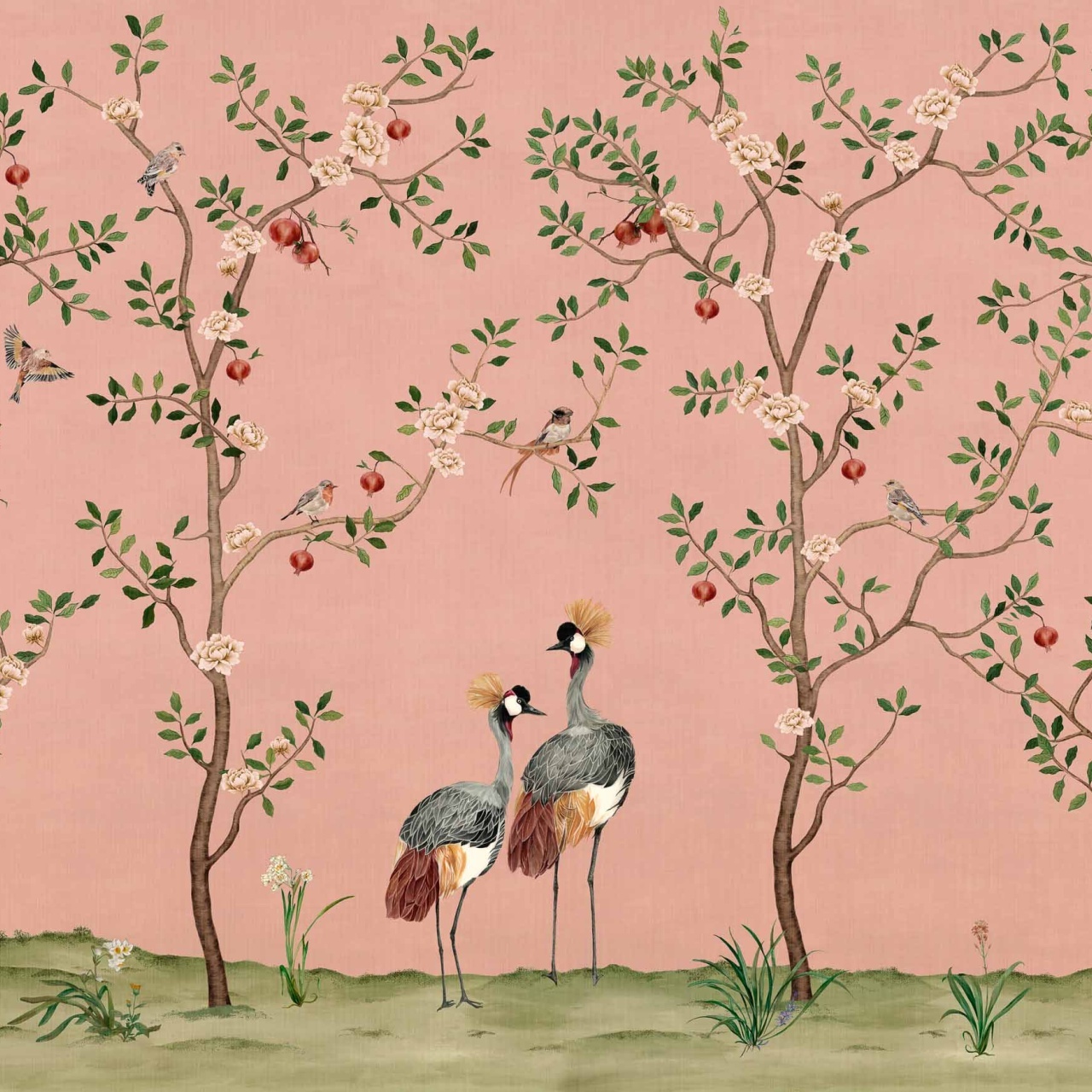 Fototapet Crowned Crane, Rose, Coordonne - 2