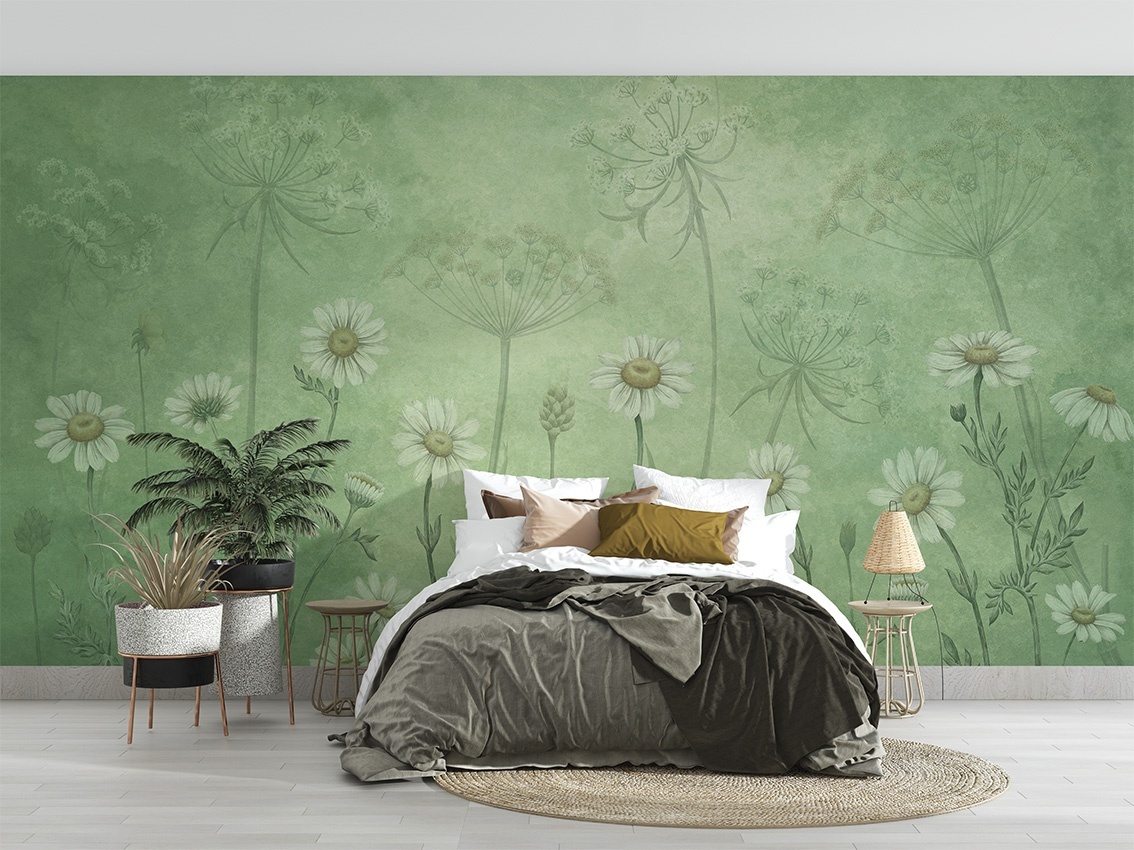 Fototapet Dazzling Daisies - Green, Sir Edward