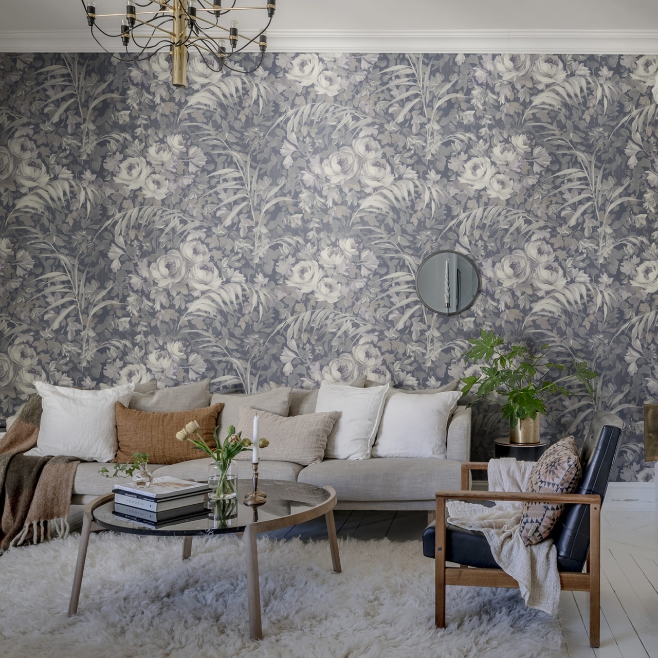 Fototapet, Dazzling Foliage, Blue, Rebel Walls
