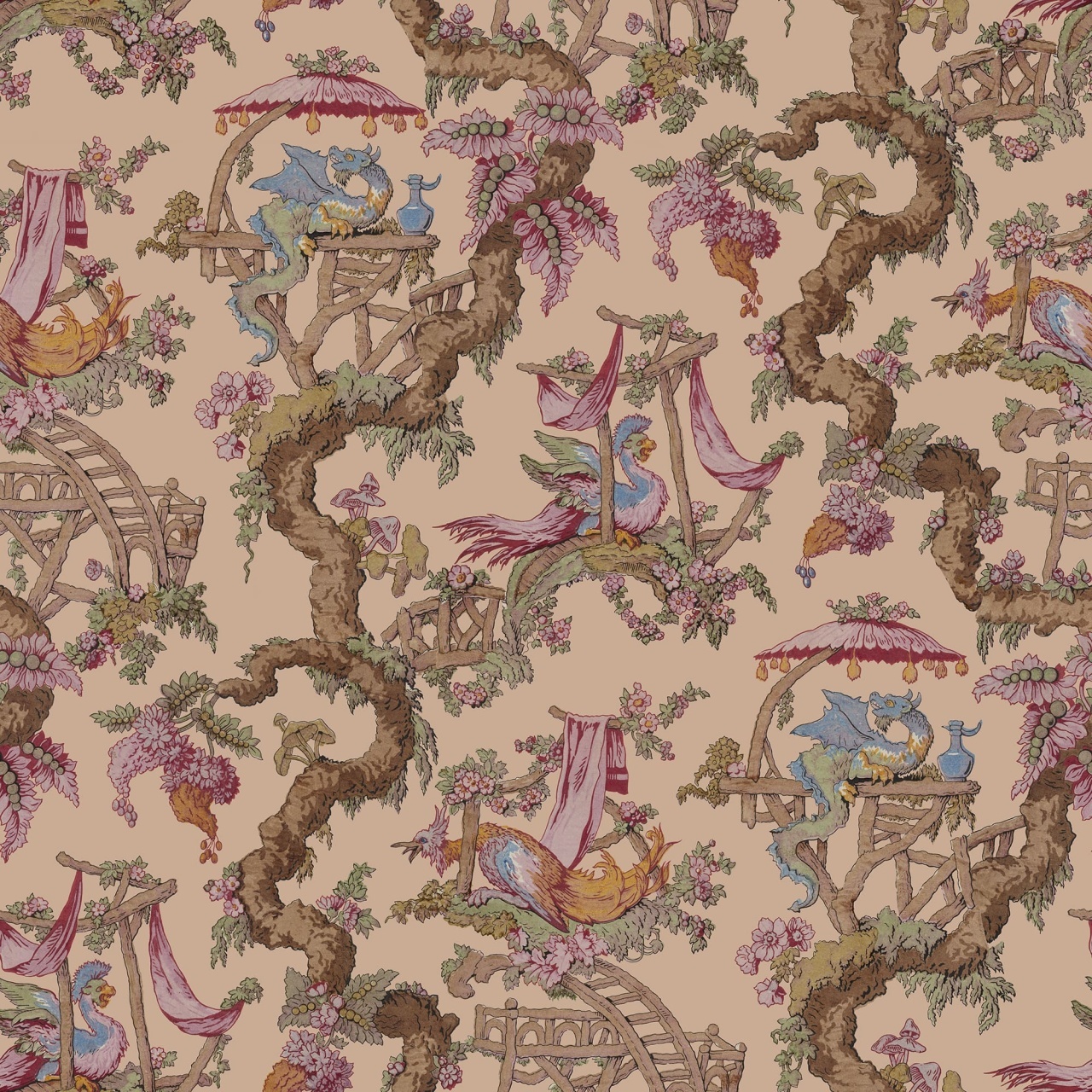 Fototapet, Dragon Tree Bloom, Peach, Rebel Walls - 2