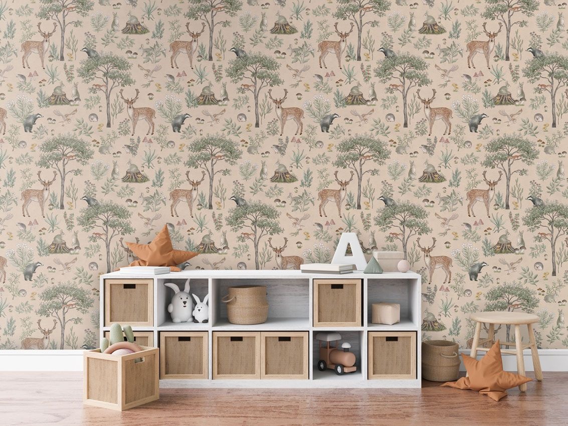 Fototapet Fantastic Forest - Beige, Kikki Belle — imaginea 3