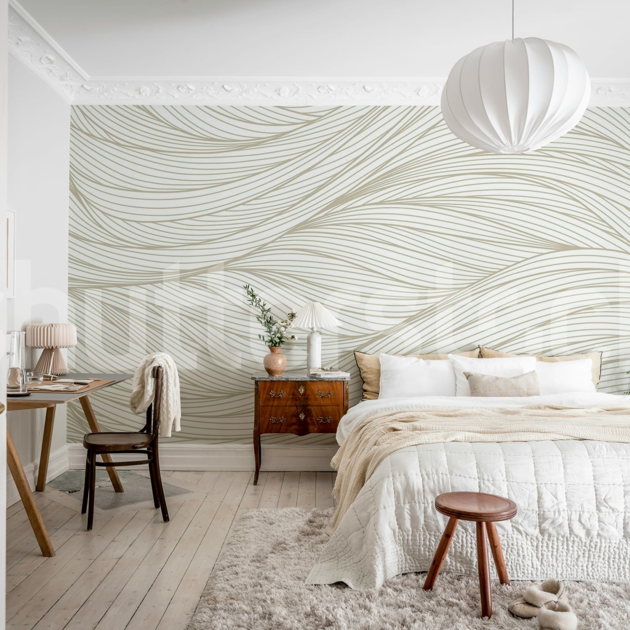 Fototapet, Flow Lines, Beige, Rebel Walls - 3
