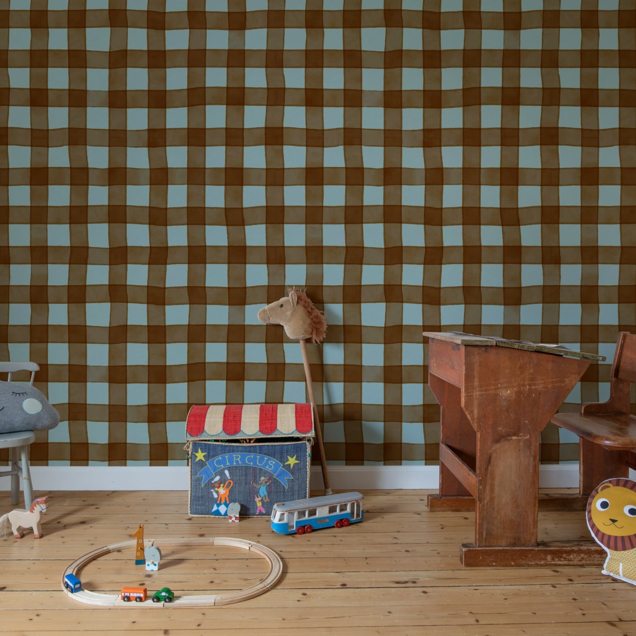 Fototapet, Gingham, Brown, Rebel Walls - 3