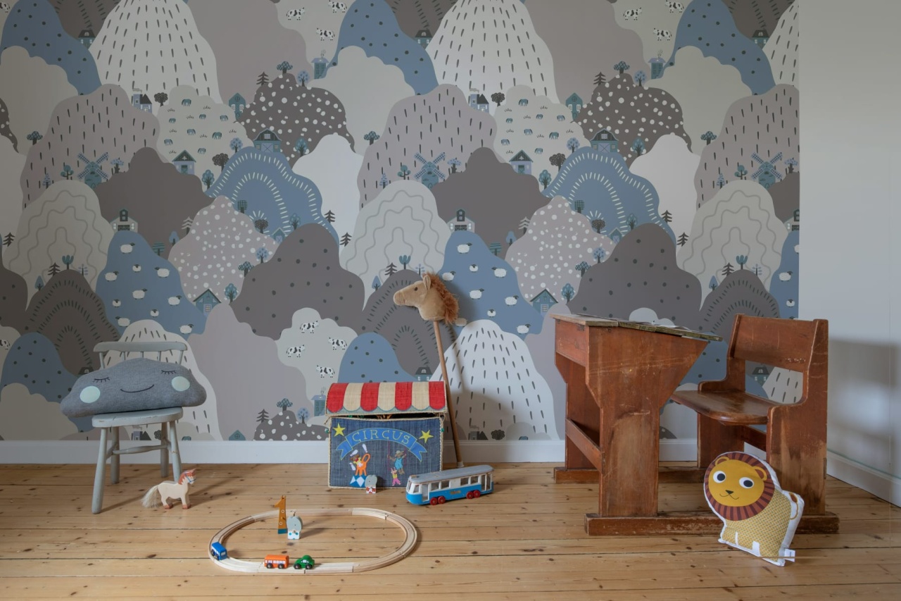 Fototapet, Happy Hillside, Gray, Rebel Walls - 3