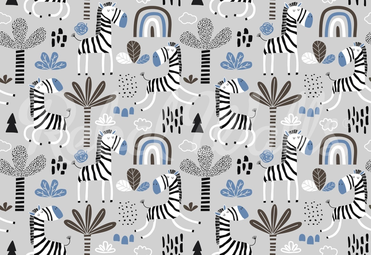 Fototapet, Happy Zebra, Blue, Rebel Walls - 2