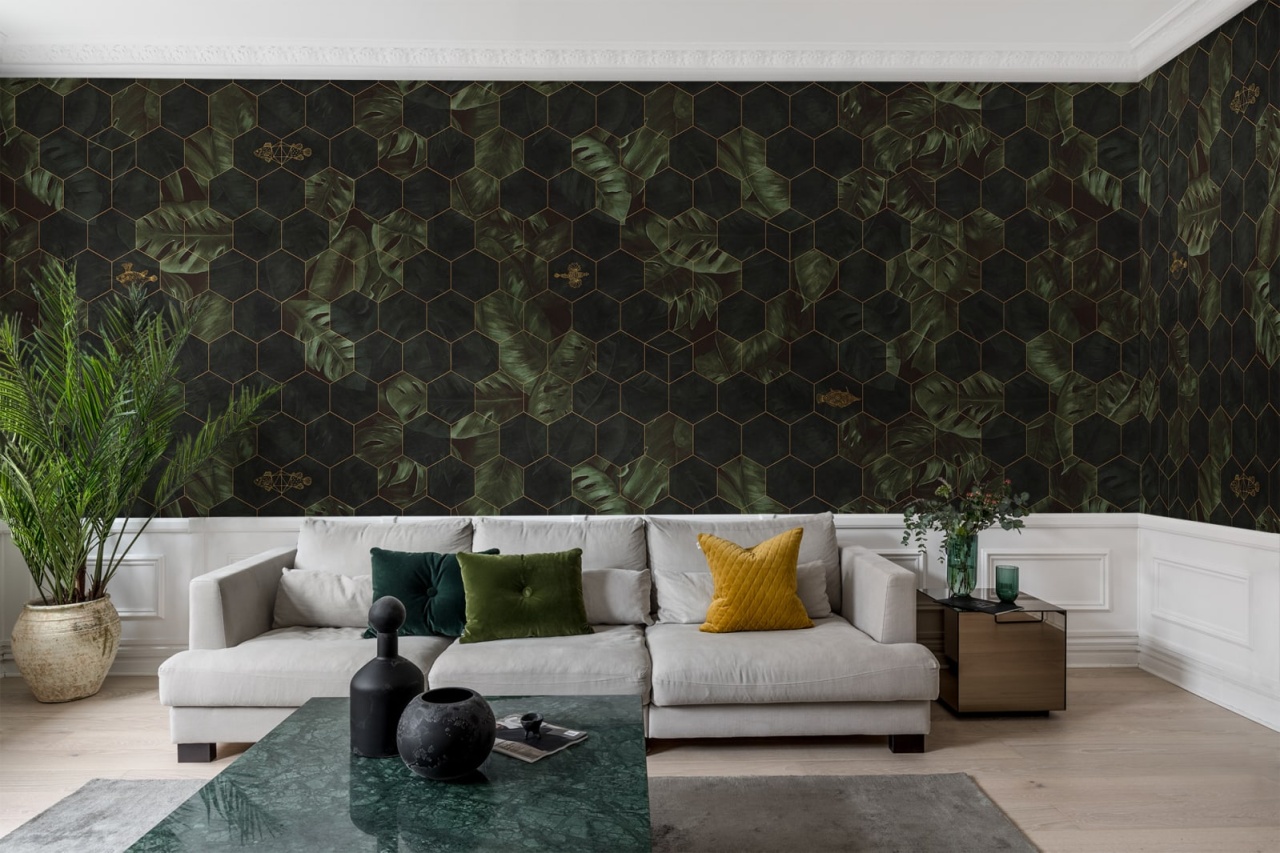 Fototapet, Hexagon Leaves, Rebel Walls