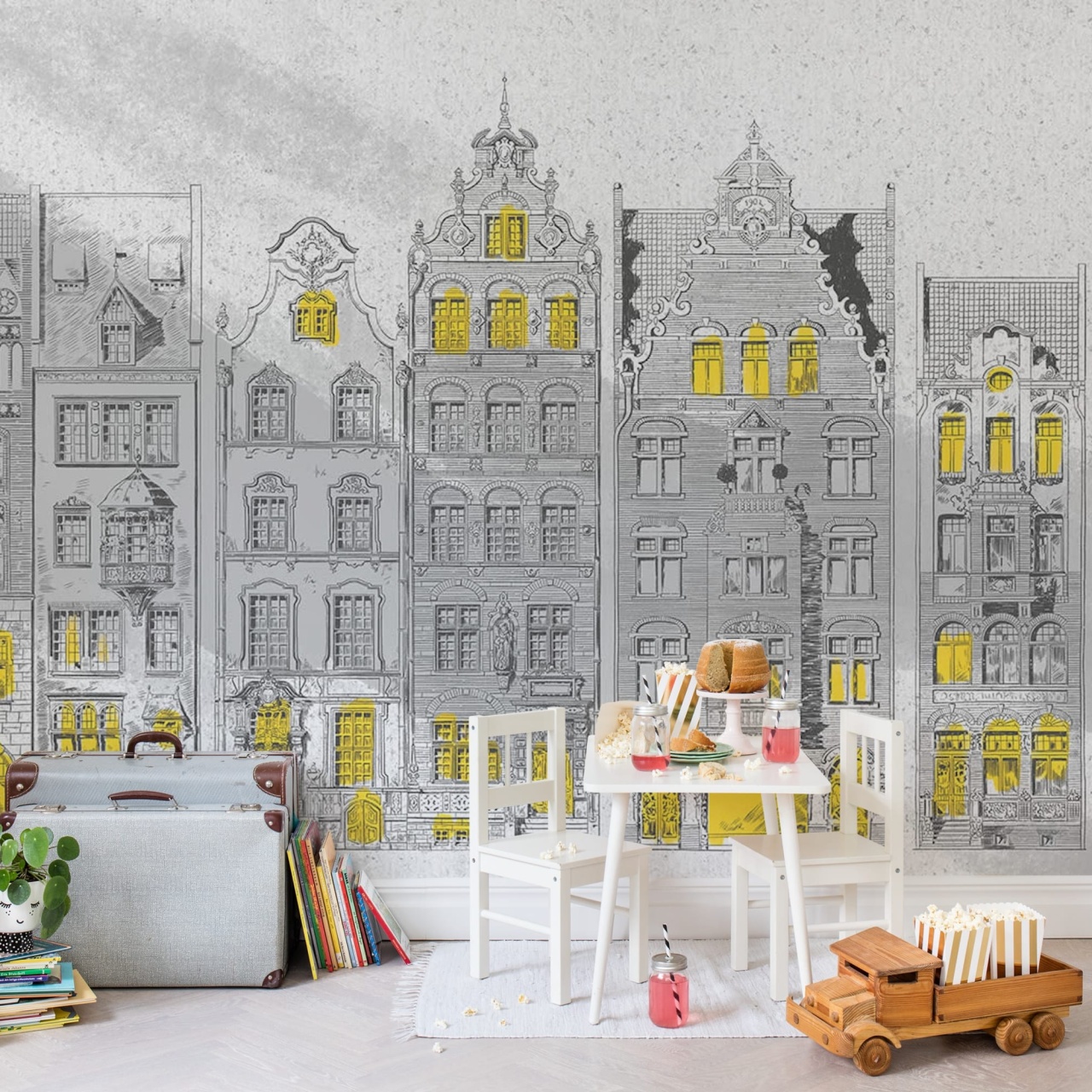 Fototapet, House Facades, Gray, Rebel Walls - 3