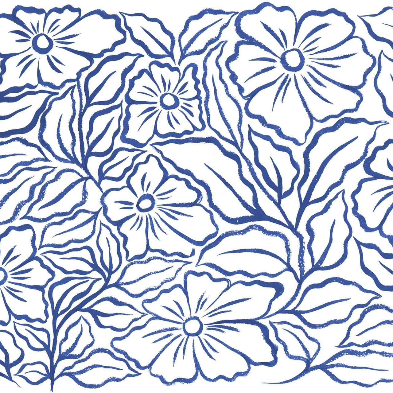 Fototapet, Ink Flowers, Blue, Rebel Walls - 2