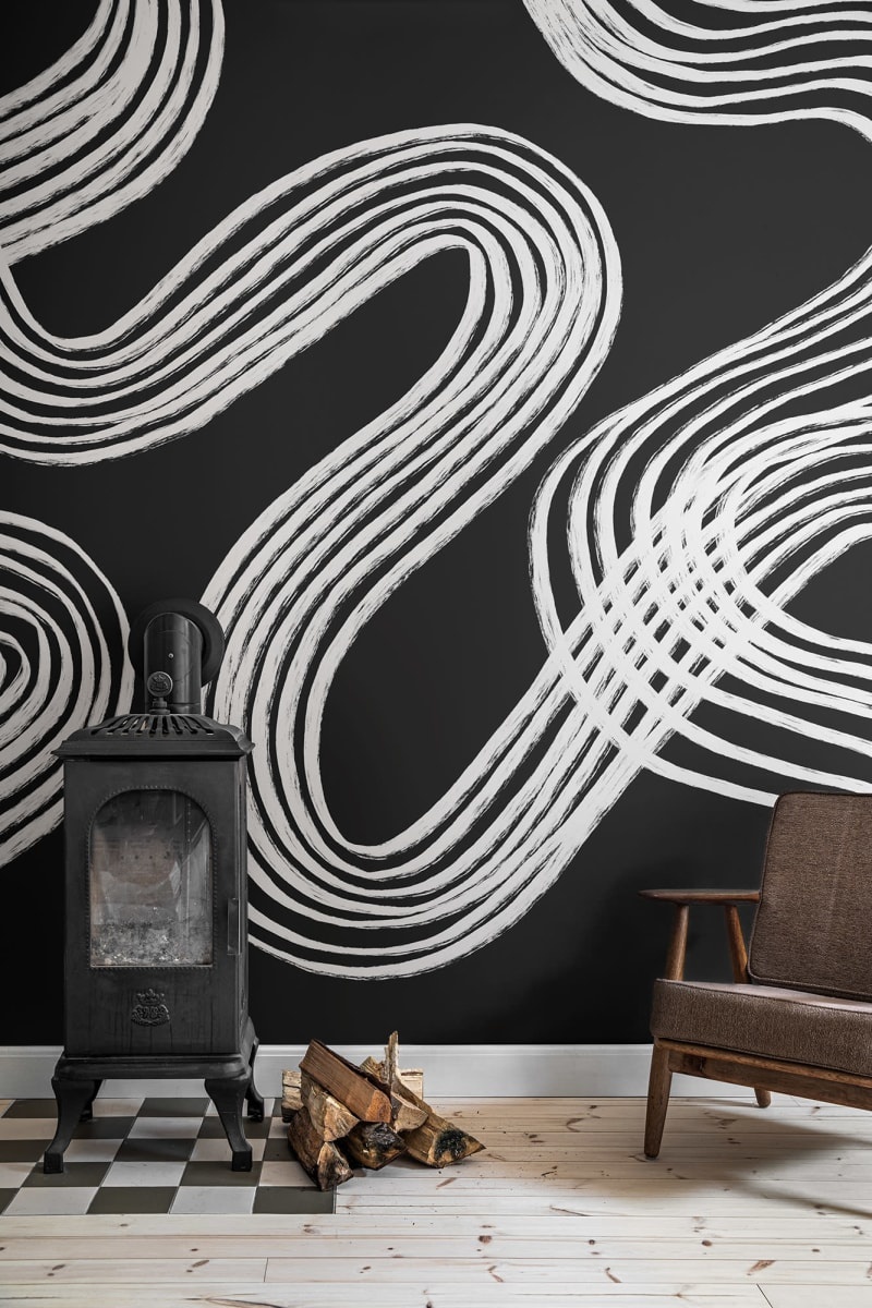 Fototapet, Ink Stripes, Black, Rebel Walls - 4