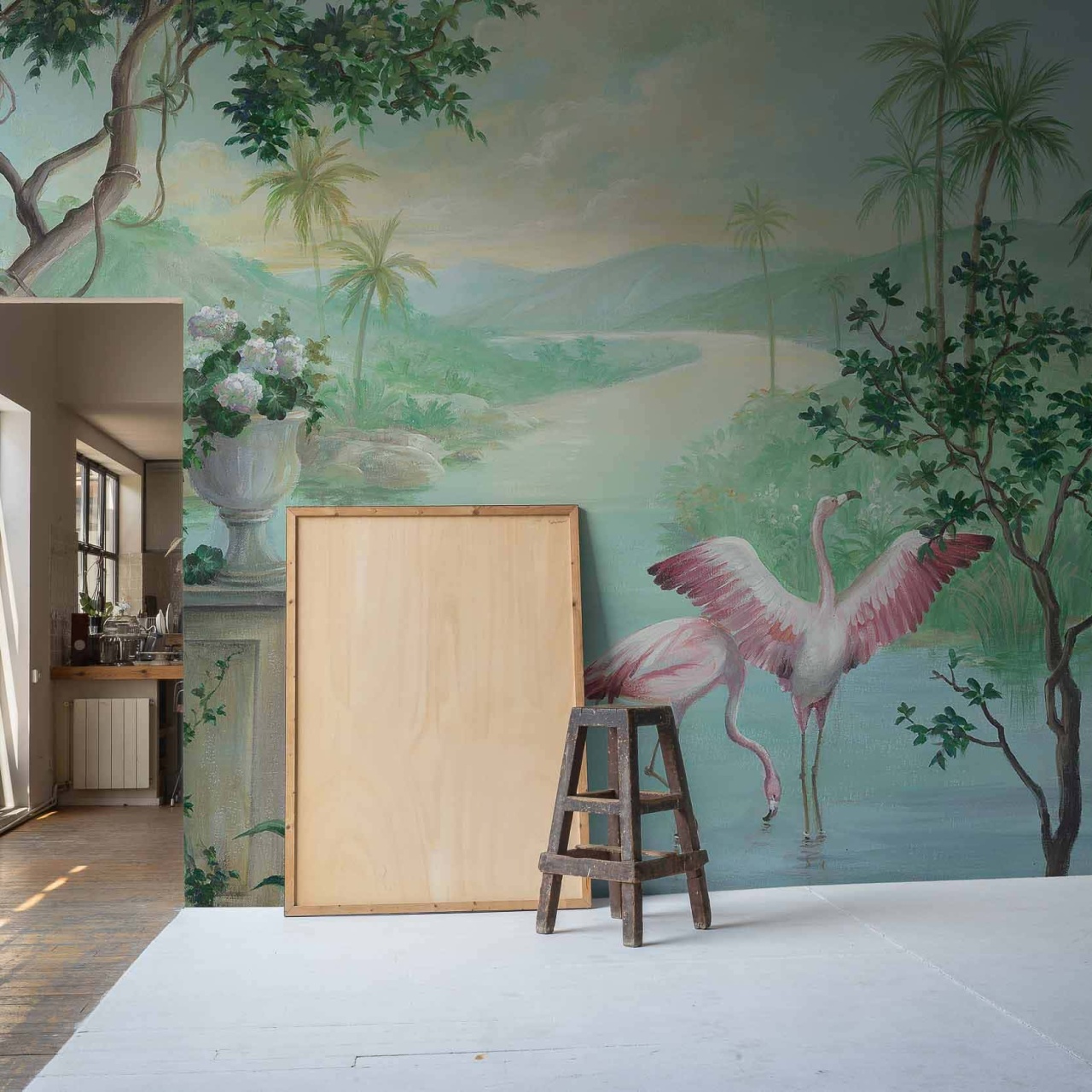 Fototapet Landscape with Flamingos, Exoticism, Coordonne — imaginea 3