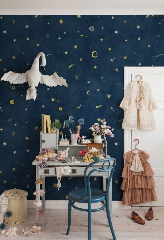 Fototapet lavabil, Starry Sky Petrol, Sandberg