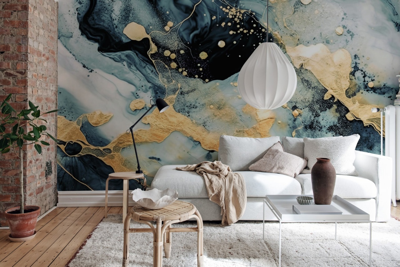 Fototapet, Marble Stream, Blue, Rebel Walls - 3