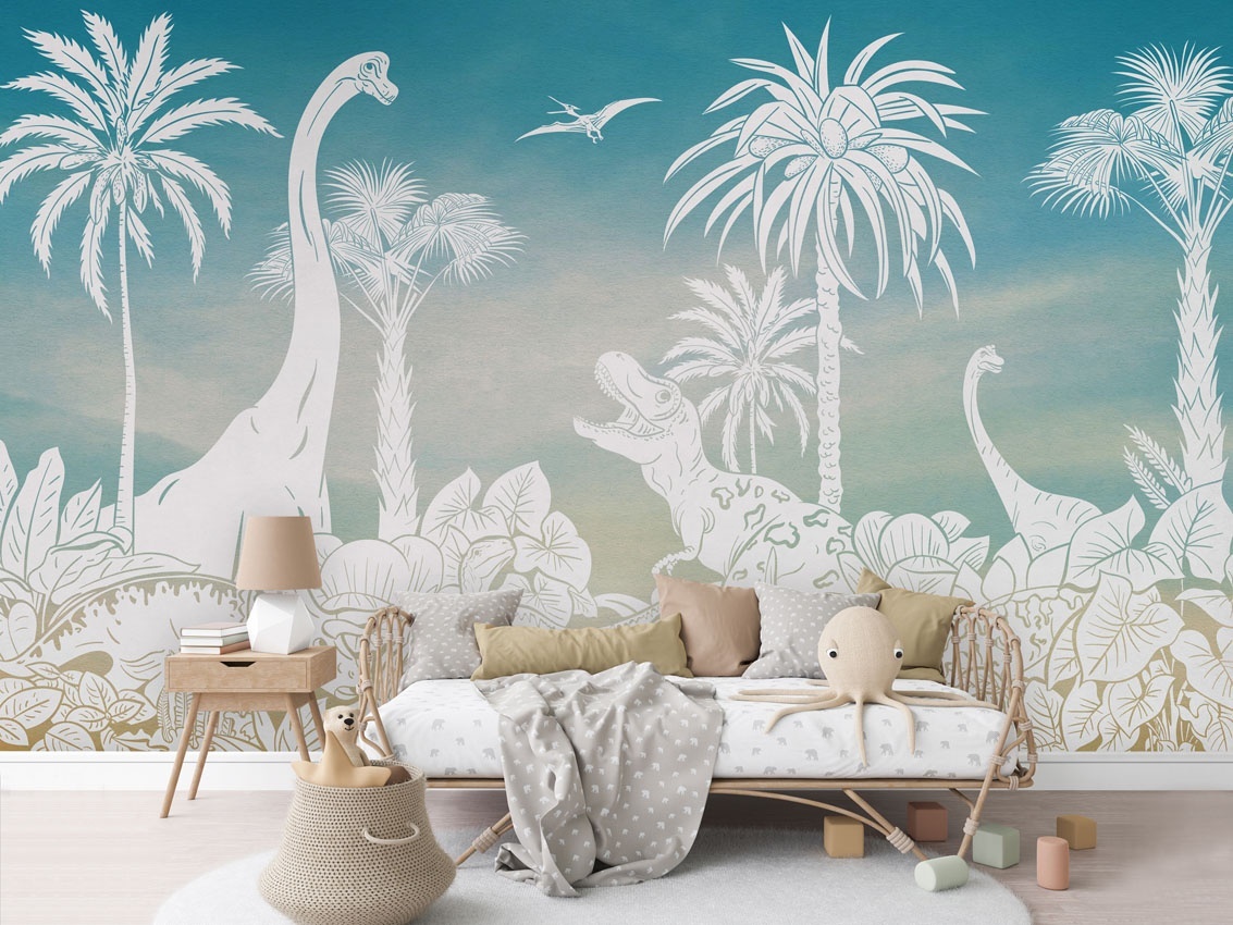 Fototapet Monochrome Dino - Blue Sky, Kikki Belle — imaginea 4