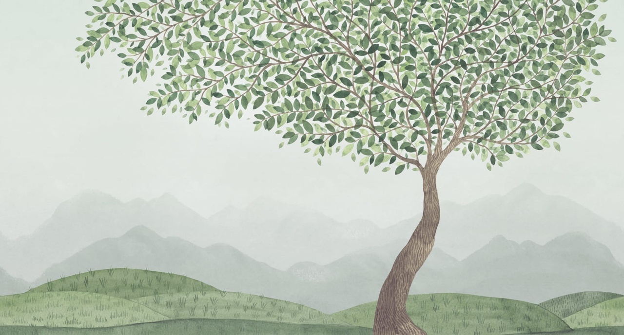 Fototapet, Mountain Tree, Green, Rebel Walls - 2
