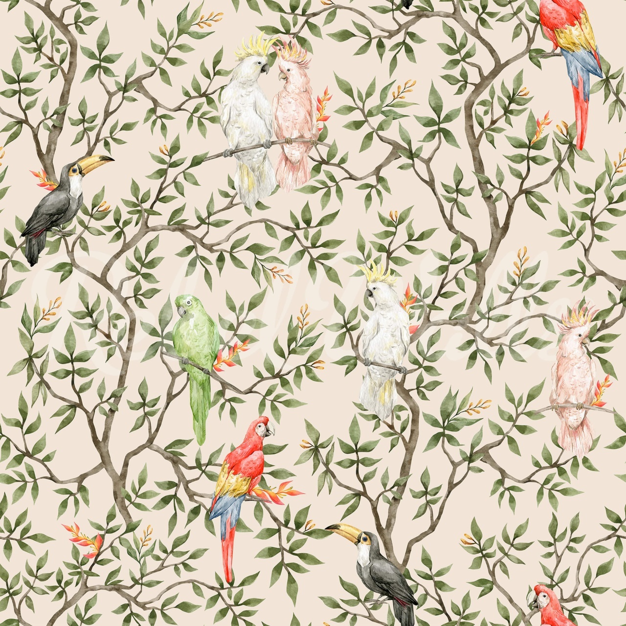 Fototapet, Parrot Shrubbery, Sand, Rebel Walls - 2