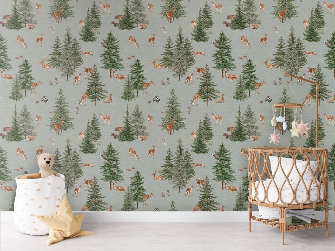Fototapet Pine Forest - Blue, Kikki Belle - 4