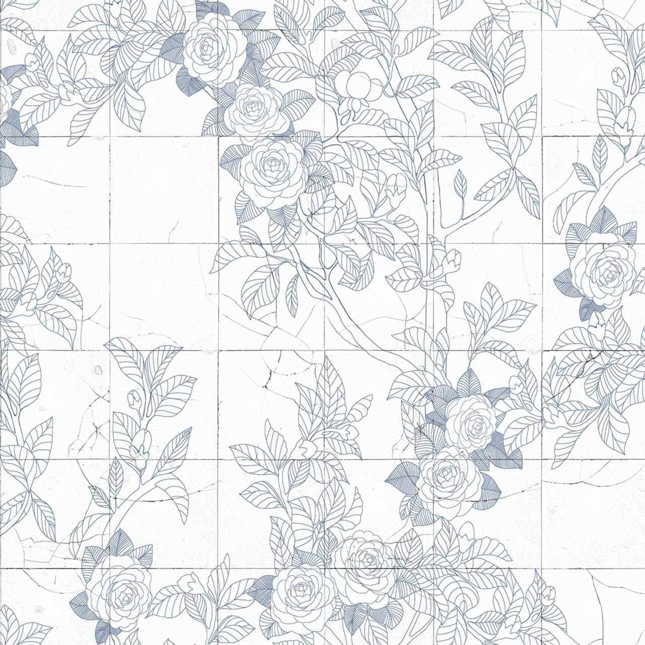 Fototapet, Rose Tiles, Blue, Rebel Walls - 2