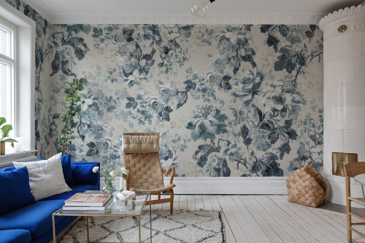 Fototapet, Roses, Blue, Rebel Walls