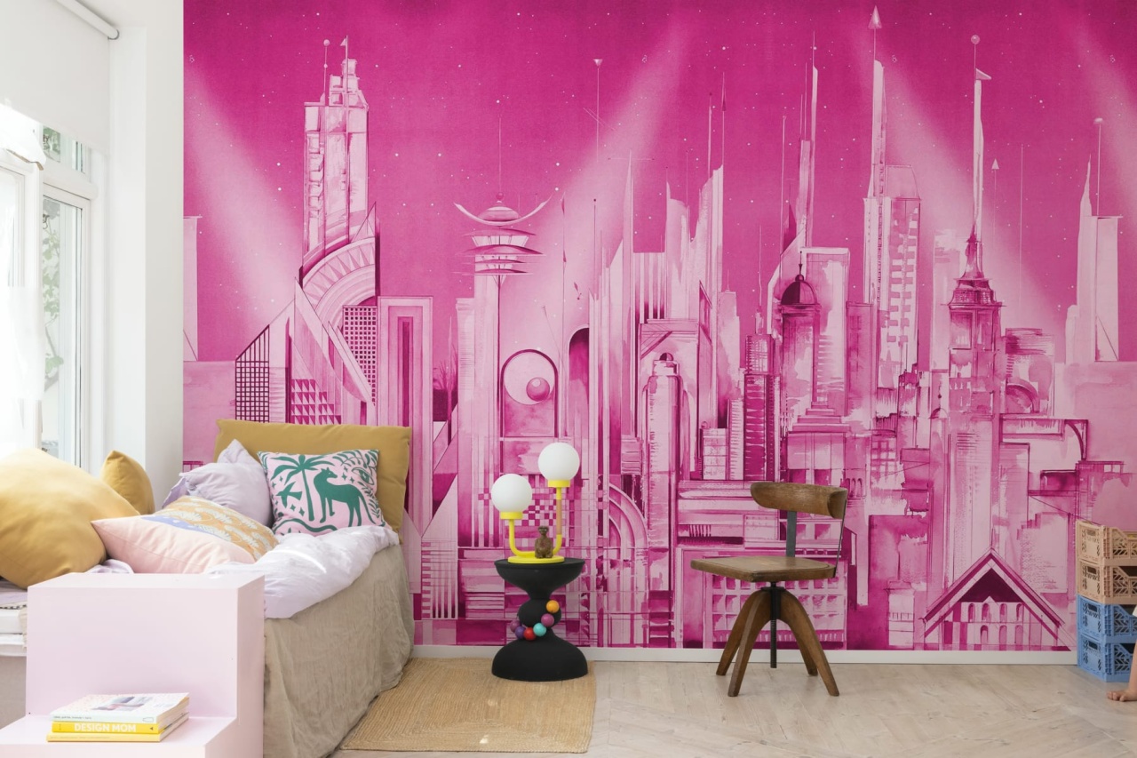 Fototapet, Sci-Fi Town, Pink, Rebel Walls - 3