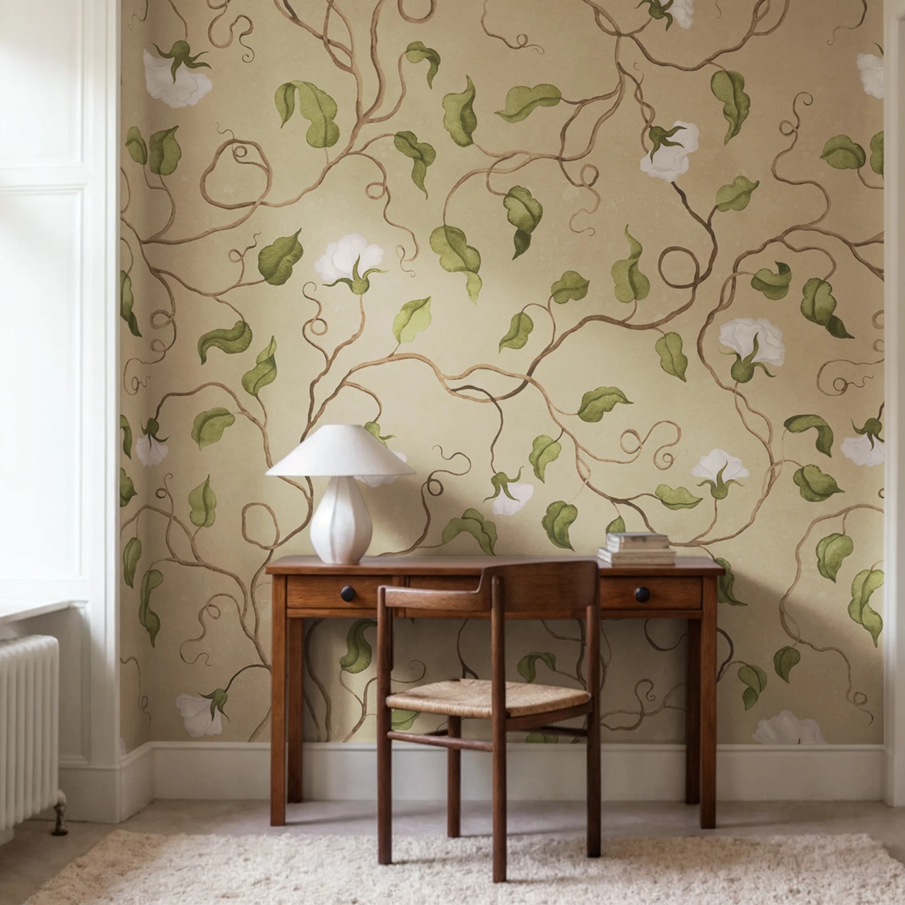 Fototapet, Soft Vines, Beige, Rebel Walls
