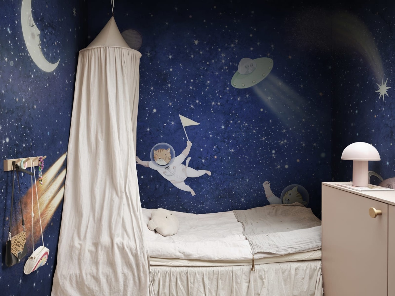 Fototapet, Space Cats, Dark Blue, Rebel Walls