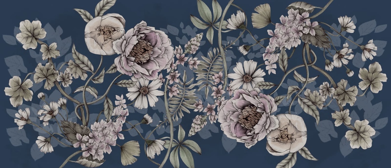 Fototapet, Spring Flower, Dark blue, Rebel Walls - 2