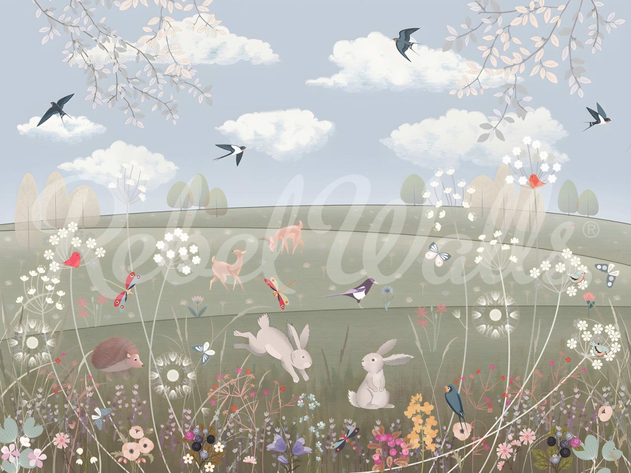 Fototapet, Spring Meadow, Multi, Rebel Walls - 2