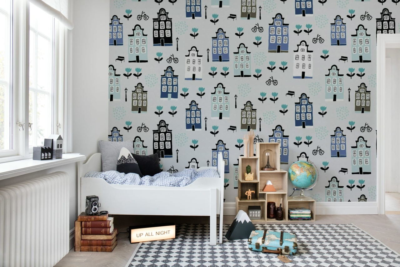 Fototapet, Sweet Town, Blue, Rebel Walls
