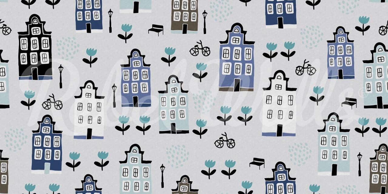 Fototapet, Sweet Town, Blue, Rebel Walls — imaginea 2