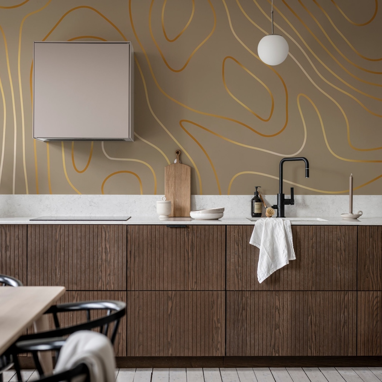 Fototapet, Topographic, Beige, Rebel Walls