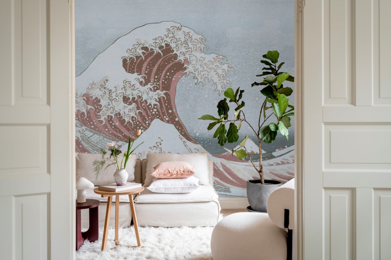 Fototapet, Under the Wave off Kanagawa, Pink, Rebel Walls