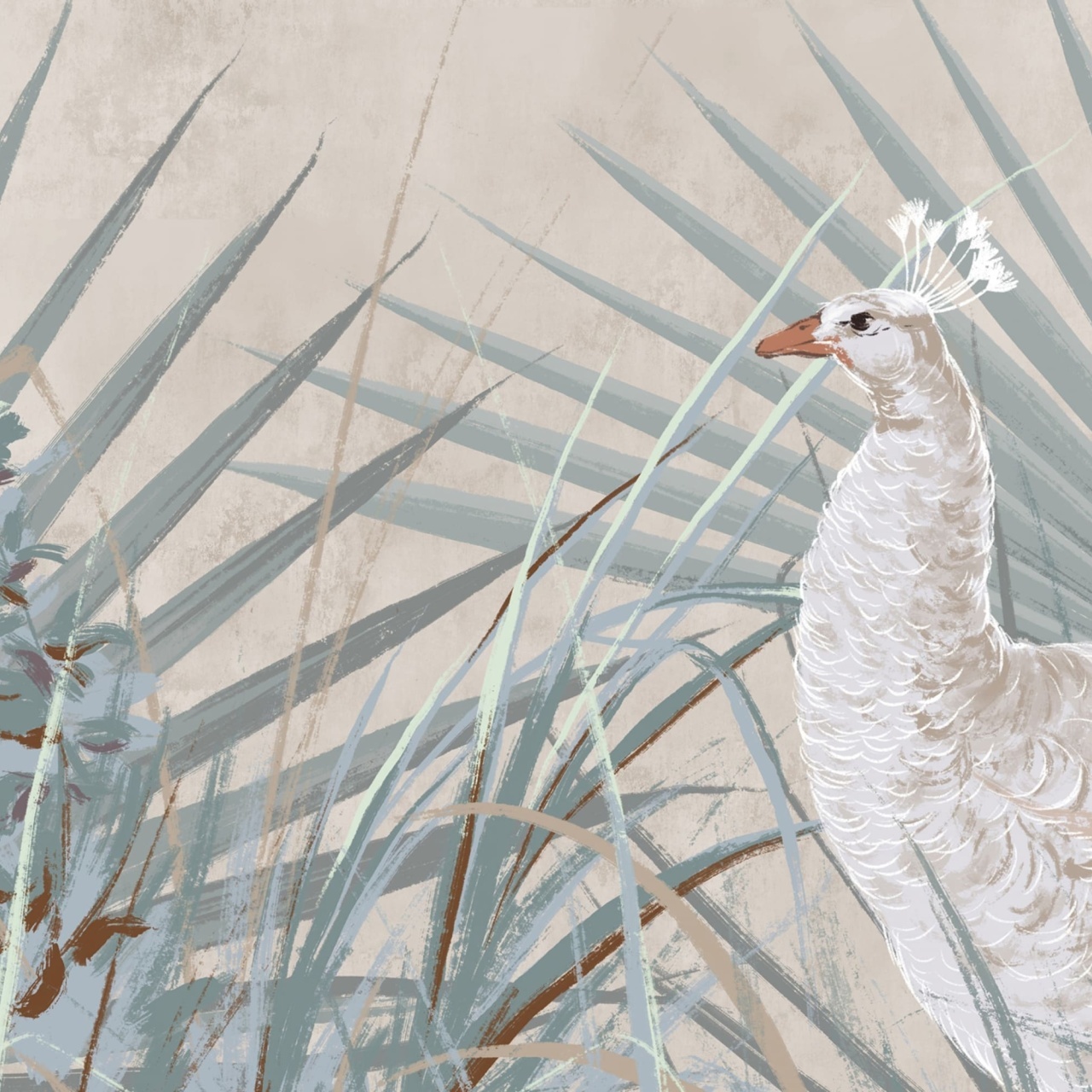 Fototapet, White Peacocks, Rebel Walls - 4