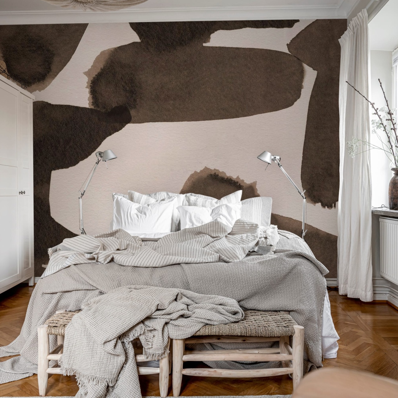 Fototapet, Wiggle Shapes, Brown, Rebel Walls - 3
