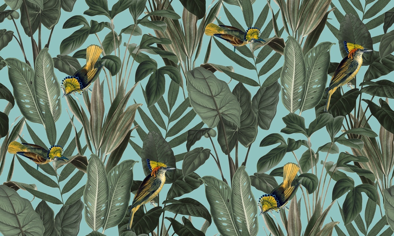 Fototapet, Yellow Bird, Rebel Walls - 2