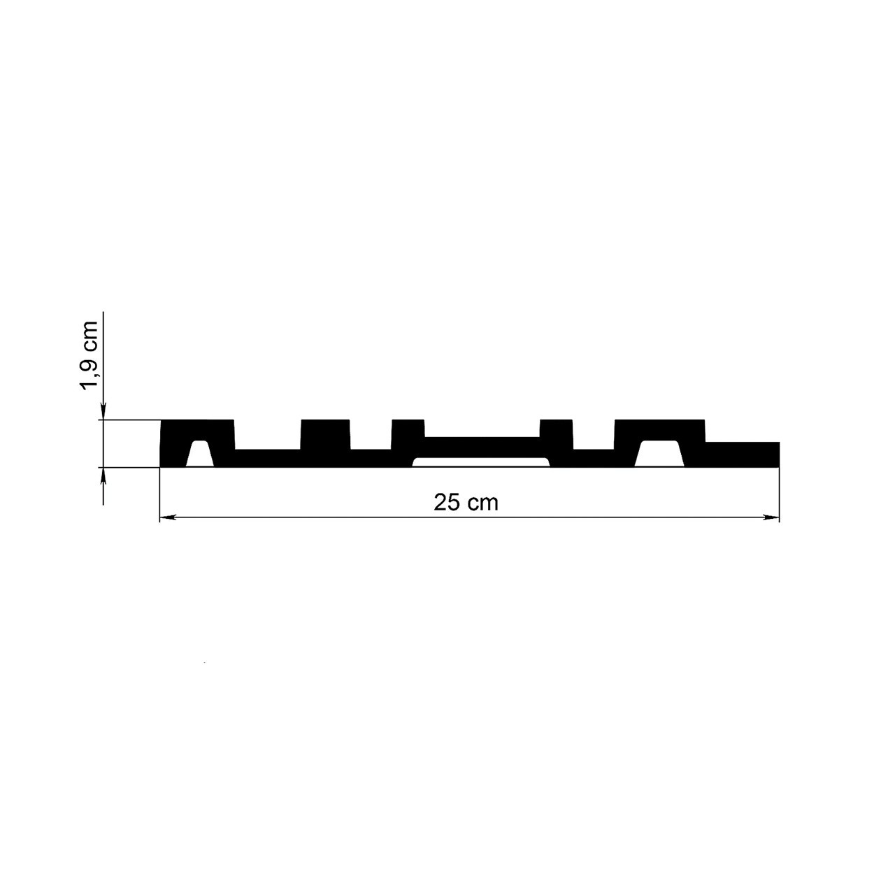 Panou riflaj decorativ 3D, PNH883 - 25x1.9x200 cm - 3