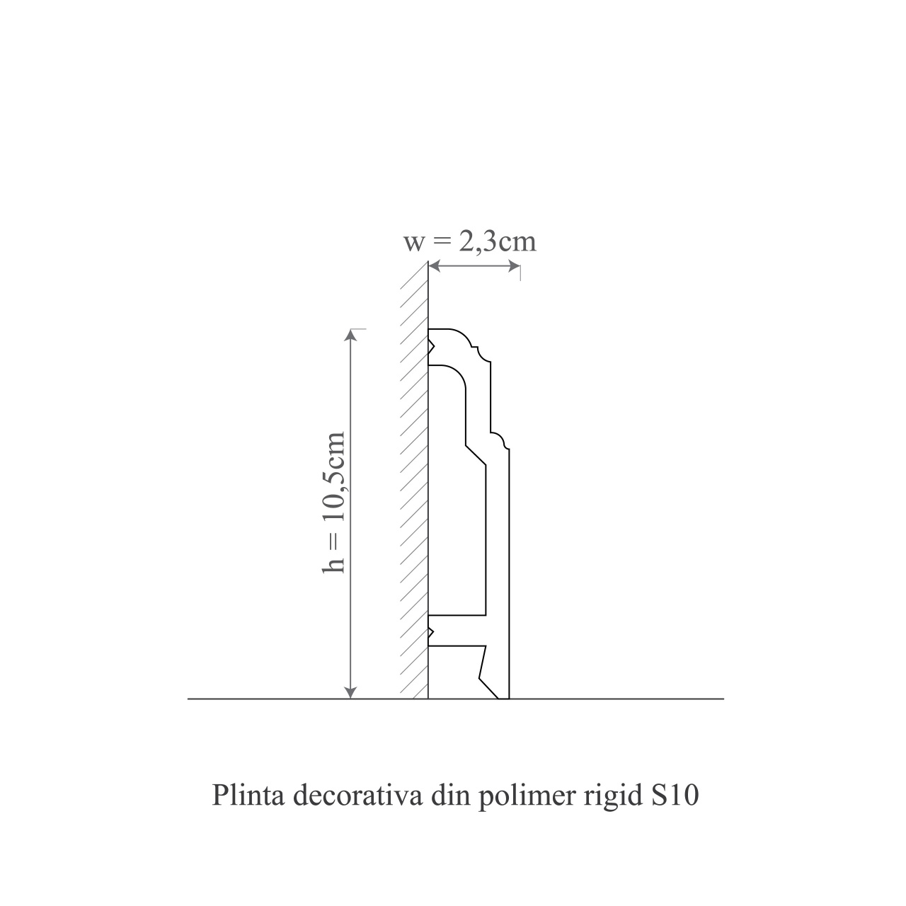 Plinta decorativa S10 - 10.5x2.3x200 cm - 1 | YEO