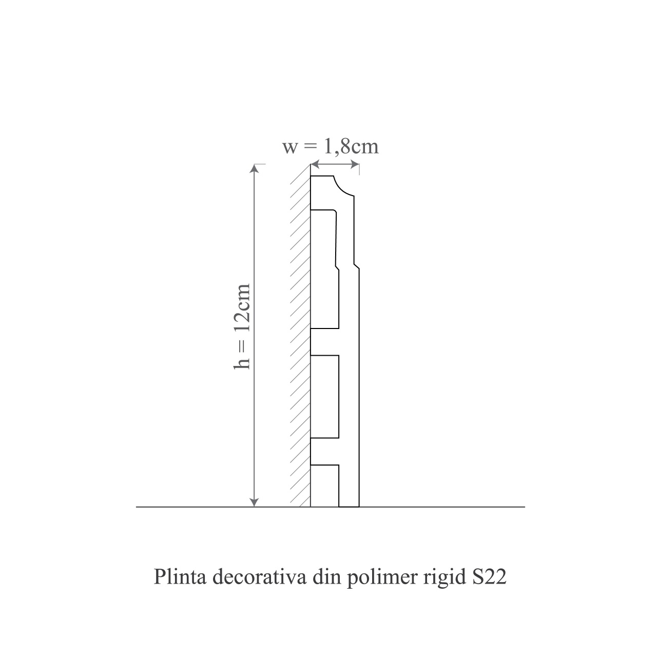 Plinta decorativa S22 - 12x1.8x200 cm - 1 | YEO