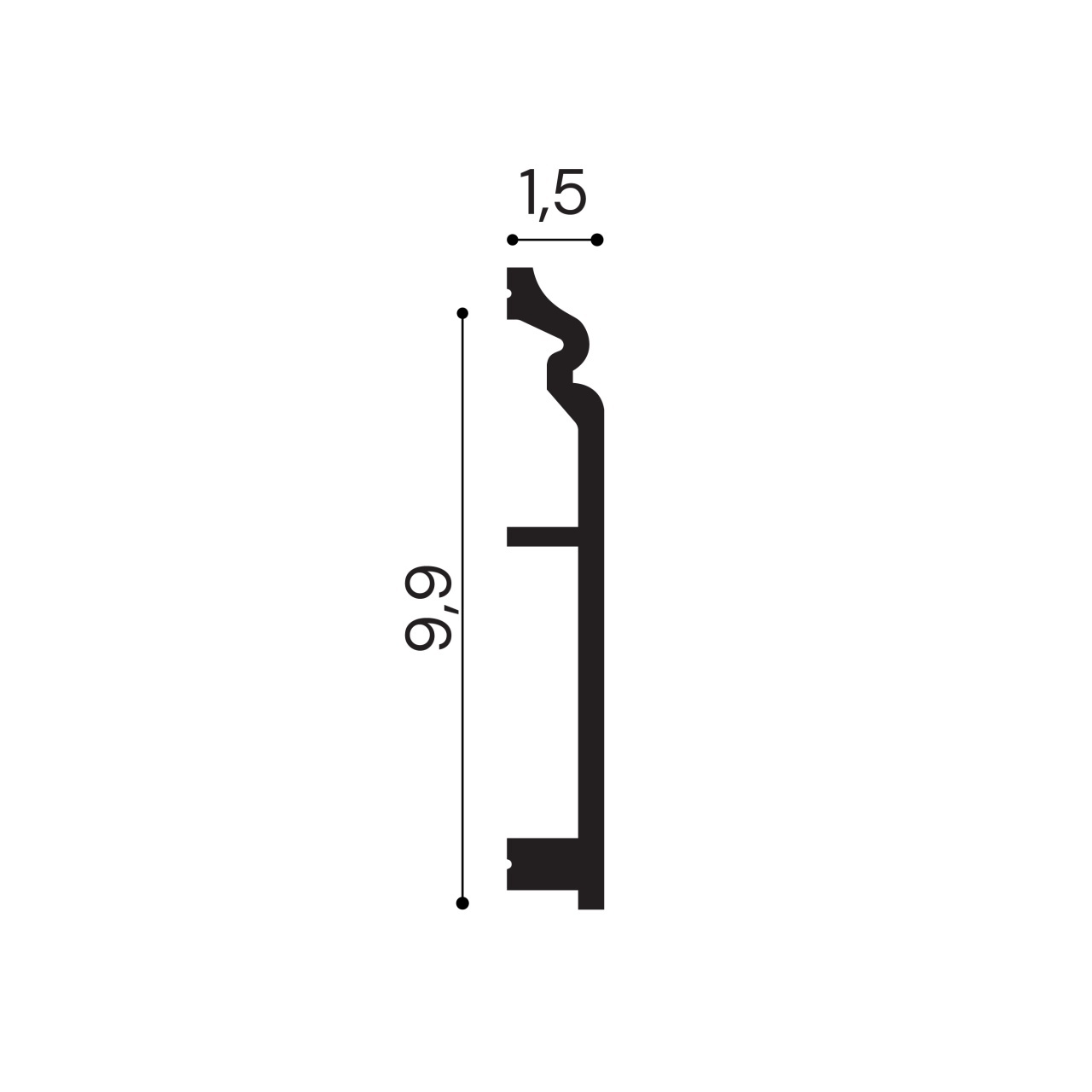 Plinta polimer rigid, Manavi, S34-9.9x1.5x200 cm — imaginea 2