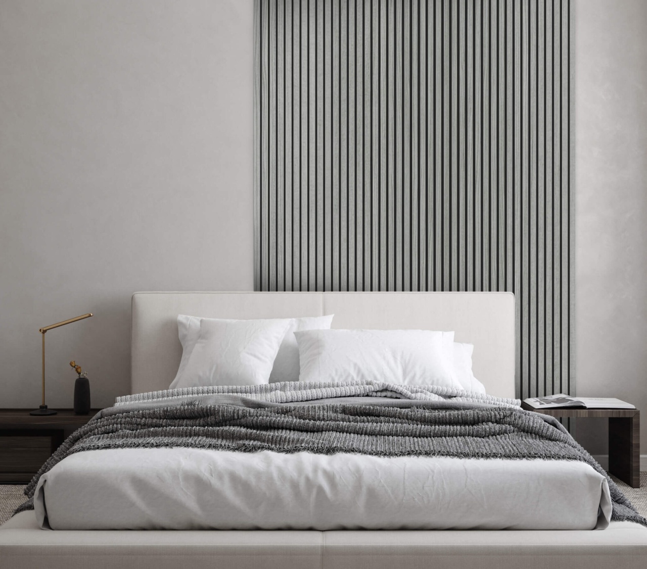 Riflaj decorativ MDF, Grey, fonoabsorbant, 28x2.1x270 cm