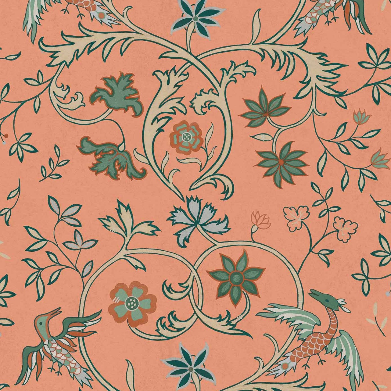 Tapet Antwerp Damask, Peach, Coordonne, 5mp / rola - 2