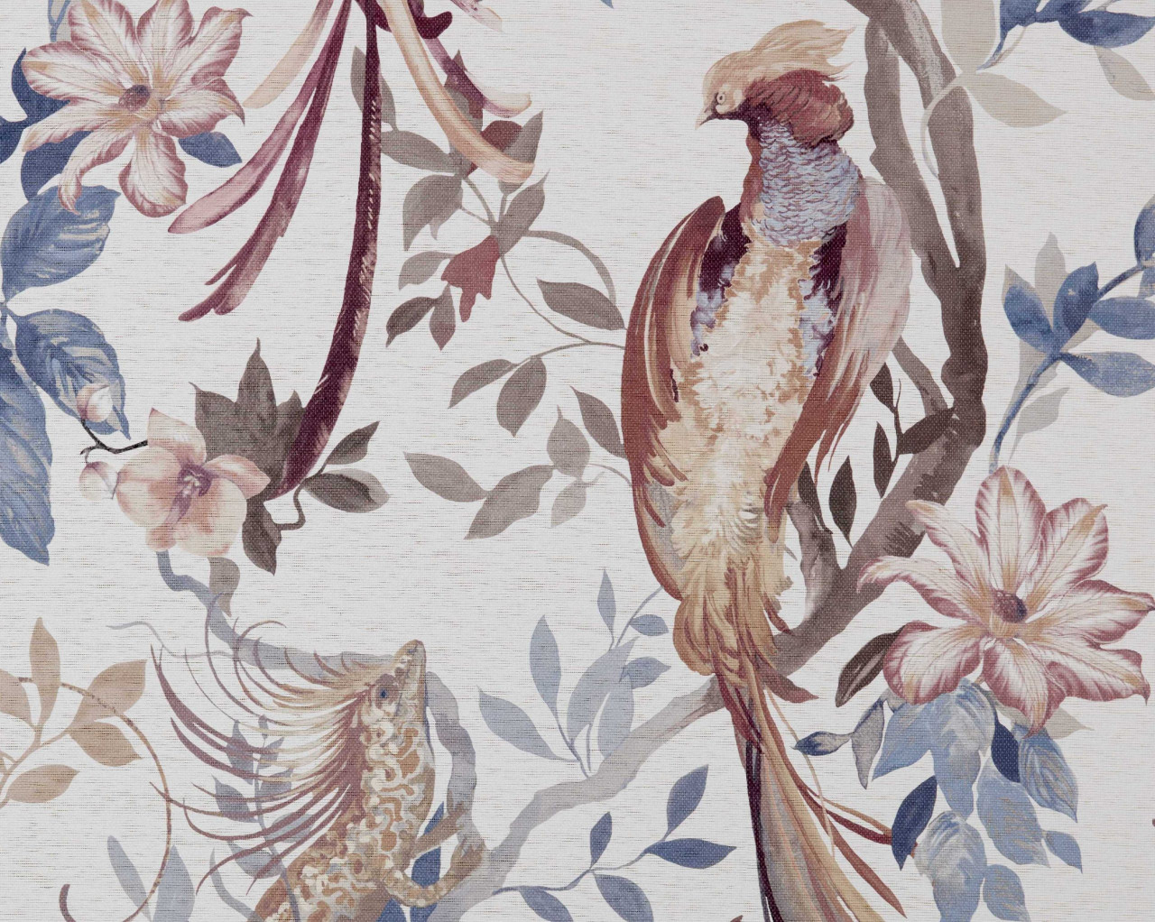 Tapet Bird Sonnet, Chambray Blue Luxury Paperweave, (fibre naturale), 1838 Wallcoverings, 5.1mp / rola - 1 | YEO