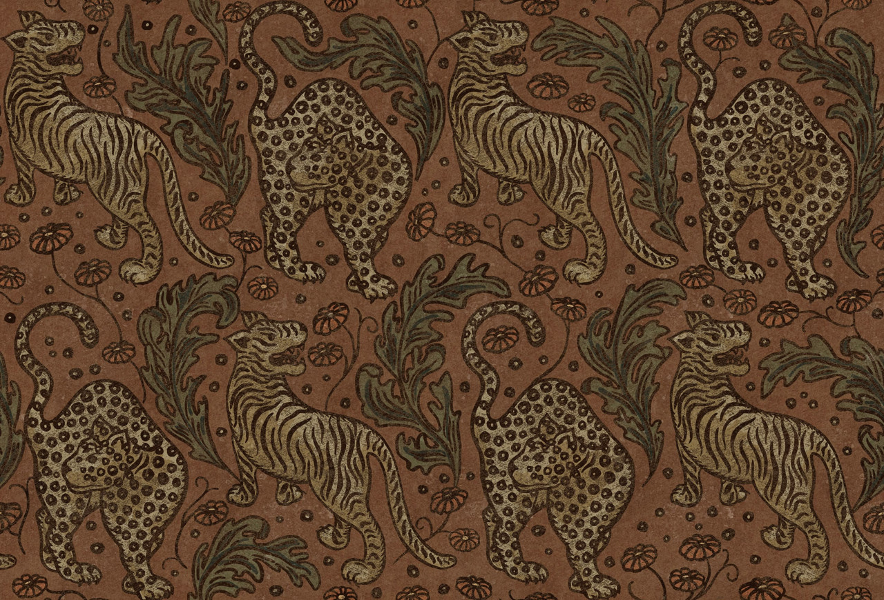 Tapet Bold Tigers, Velvet, Rebel Walls - 1 | YEO