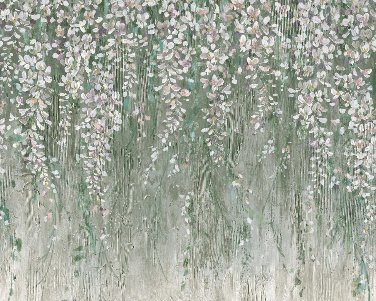 Tapet Draped Blossoms, Green, Rebel Walls - 1 | YEO