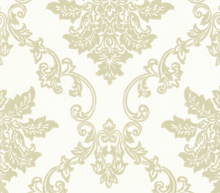 Tapet, Hampton, Ivory Cream Luxury Damask, 1838 Wallcoverings, 5.3mp / rola